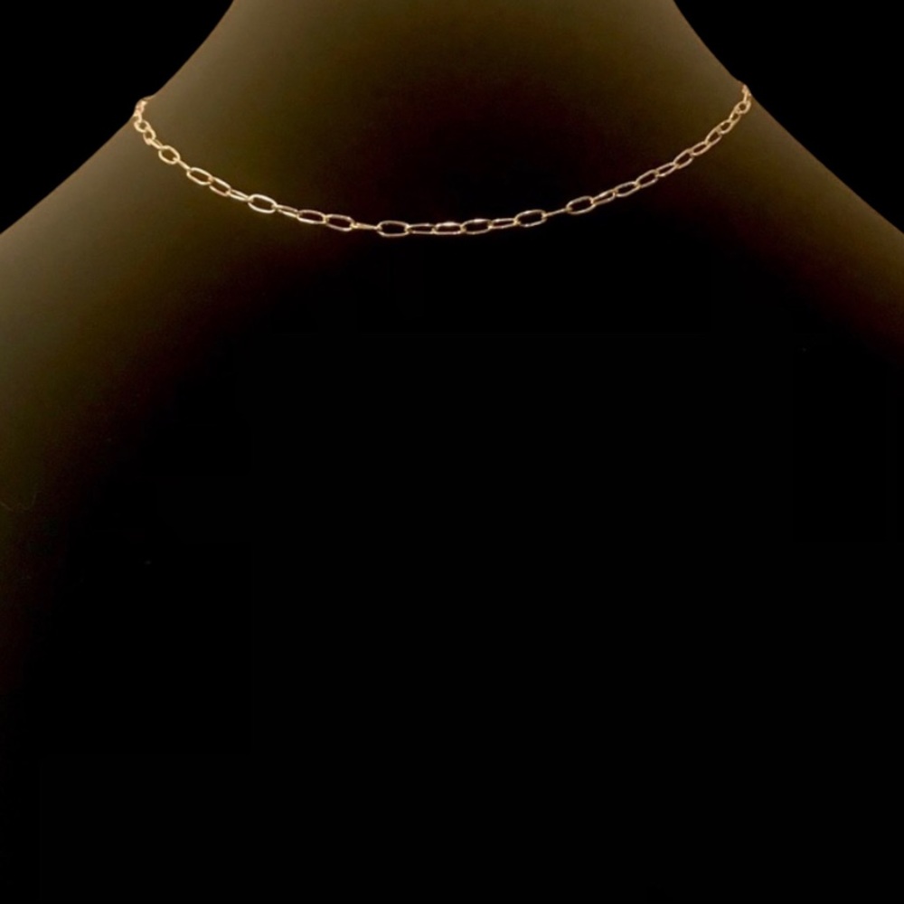 Machete Layering Necklace — Petite Oval Link 16-Inch in 14K Gold Vermeil - Picture 8 of 13